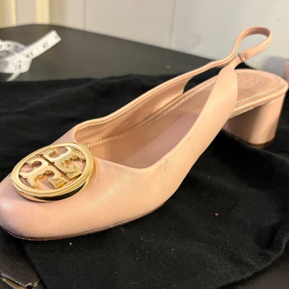 Tory Burch Benton 45mm Slingback Heels – Seashell Pink - Picture 5 of 5